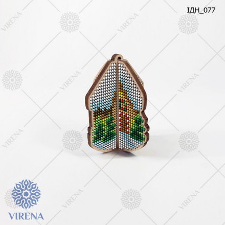 Набор для изготовления ёлочной игрушки VIRENA ИДН_077 - Вышивка крестиком и бисером - Овца Рукодельница