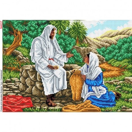 Ісус та Самарянка Схема для вишивки бісером Biser-Art 637ба - Вышивка крестиком и бисером - Овца Рукодельница