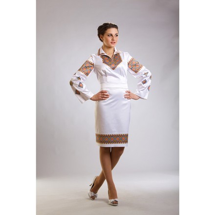 Заготовка женского платья Прикарпатье для вышивки бисером ПЛ028кБнннн
