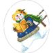 Набір для вишивки бісером Барвиста Вишиванка Пошита новорічна іграшка Тенор (серія: Сніговики-Колядники) 14х16 ТР227аБ1416k