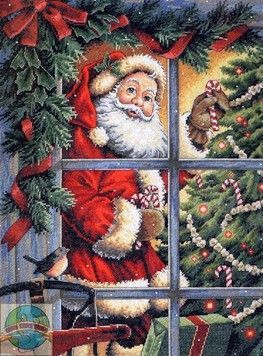 Набір для вишивання Dimensions 08734 Candy Cane Santa - Вишивка хрестиком і бісером - Овечка Рукодільниця
