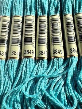 Муліне для вишивання AIRO №3849 колір Teal Green, Light/Світлий бірюзово-зелений 8м