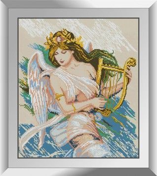 Ангел с арфой. Dream Art. Набор алмазной мозаики (квадратные, полная) 31679 - Вышивка крестиком и бисером - Овца Рукодельница