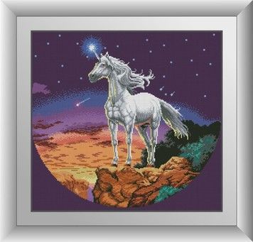 Набір для малювання каменями алмазний живопис Dream Art Таємничий єдиноріг (квадратні, повна) 30510D - Вишивка хрестиком і бісером - Овечка Рукодільниця
