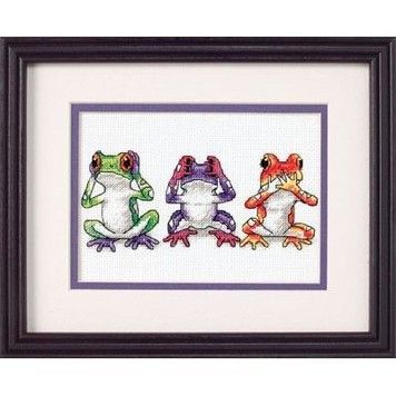 Набір для вишивання Dimensions 16758 Tree Frog Trio - Вишивка хрестиком і бісером - Овечка Рукодільниця