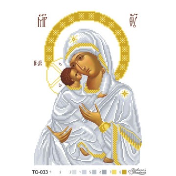 Схема картины Владимирская икона Божией Матери для вышивки бисером на ткани ТО033ан2332 - Вышивка крестиком и бисером - Овца Рукодельница