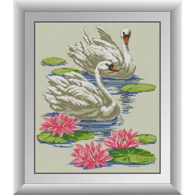 Лебеді у ставку. Dream Art (30419D) - Вишивка хрестиком і бісером - Овечка Рукодільниця
