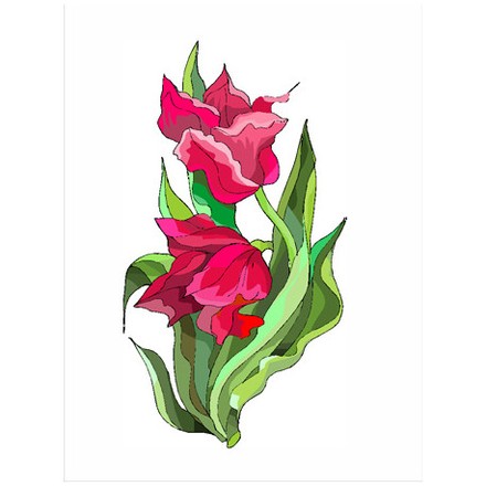 Красные тюльпаны Ткань для вышивания с нанесённым рисунком Orchidea O-026 - Вышивка крестиком и бисером - Овца Рукодельница