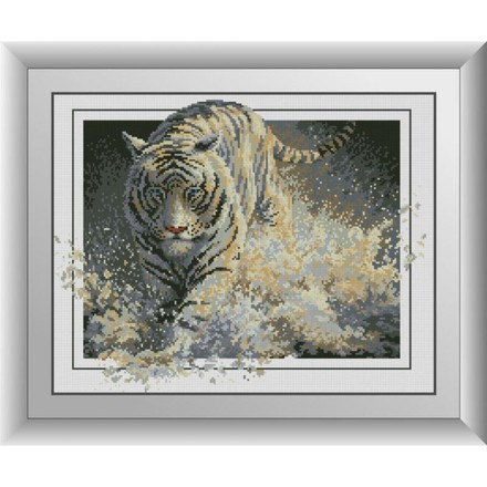 Біла блискавка (тигра). Dream Art (30123D) - Вишивка хрестиком і бісером - Овечка Рукодільниця