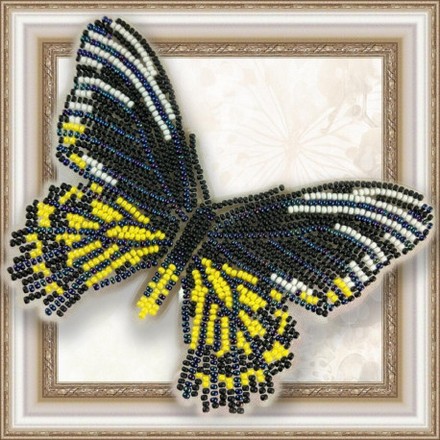 Набор для вышивки бисером бабочки на прозрачной основе Вдохновение Золотая Птицекрылка Радамант BGP-014 - Вишивка хрестиком і бісером - Овечка Рукодільниця