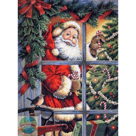 Набор для вышивания Dimensions 08734 Candy Cane Santa - Вышивка крестиком и бисером - Овца Рукодельница