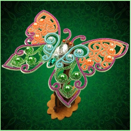 Набор для вышивки бисером бабочки на прозрачной основе Вдохновение 3d Ажурная бабочка BGP-083 - Вишивка хрестиком і бісером - Овечка Рукодільниця