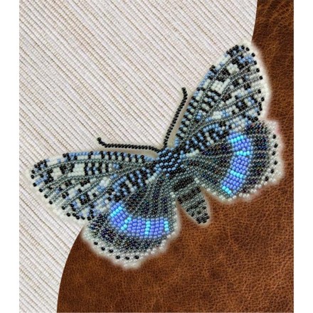Набор для вышивки бисером бабочки с водорастворимым флизелином Вдохновение Ленточница голубая NBFL-040 - Вышивка крестиком и бисером - Овца Рукодельница