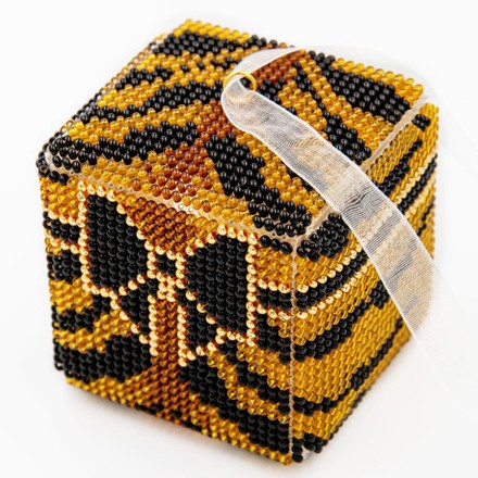 Кубик тигровый Набор для вышивания бисером объемной новогодней игрушки Golden Key N-053 - Вишивка хрестиком і бісером - Овечка Рукодільниця
