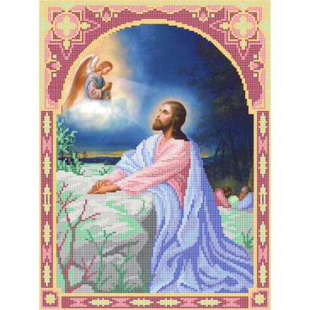 Ісус на Оливній горі Атлас з малюнком для часткової вишивки бісером Ангеліка A-530 - Вишивка хрестиком і бісером - Овечка Рукодільниця