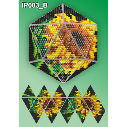 Подсолнухи на черном 3d Новогодний шар Набор для выкладки пластиковыми алмазиками Вдохновение IP003_B - Вышивка крестиком и бисером - Овца Рукодельница