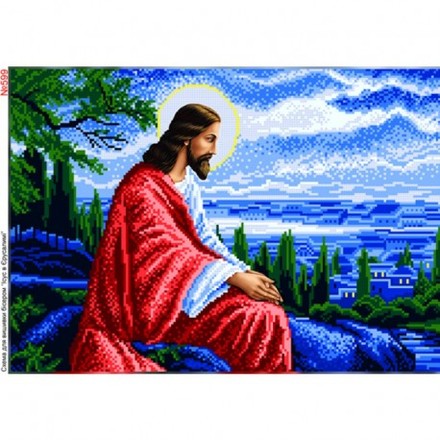 Ісус в Єрусалимі Схема для вишивання бісером Biser-Art 599ба - Вишивка хрестиком і бісером - Овечка Рукодільниця