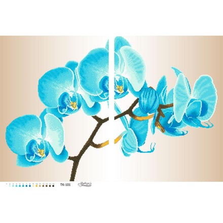 Набор для вышивания бисером Барвиста Вышиванка Яркая голубая орхидея (диптих) 86х58 ТК101ан8658k - Вышивка крестиком и бисером - Овца Рукодельница