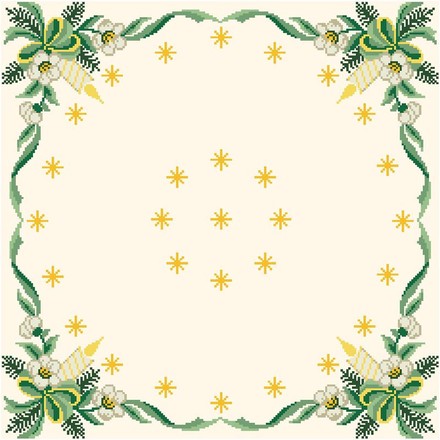 Набор для вышивания нитками Барвиста Вышиванка Новогодняя скатерть Рождественские звезды 80х80 ТР148аМ5252i - Вышивка крестиком и бисером - Овца Рукодельница