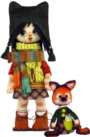 Дівчина з лисеня. Набір для шиття ляльки та м'які іграшки. Zoo Sapiens (К1072) - Вишивка хрестиком і бісером - Овечка Рукодільниця