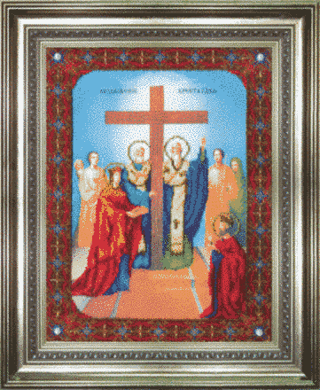 Воздвижение Креста Господня. Премиум коллекция икона. Чаривна мить (Б-1084) - Вышивка крестиком и бисером - Овца Рукодельница