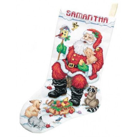 Набор для вышивания сапога Janlynn 023-0210 Santa & Animals - Вышивка крестиком и бисером - Овца Рукодельница