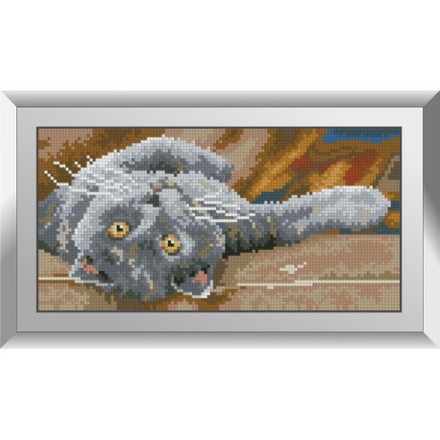 Дымчатый кот 2. Dream Art. Набор алмазной мозаики (квадратные, полная) . 31647 - Вышивка крестиком и бисером - Овца Рукодельница