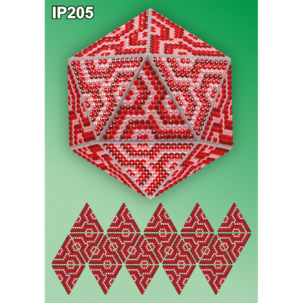Мозаика Красная 3d Новогодний шар Набор для выкладки пластиковыми алмазиками Вдохновение IP205 - Вышивка крестиком и бисером - Овца Рукодельница