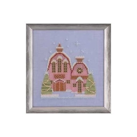 Маленький заснеженный розовый коттедж Схема для вышивания крестом Nora Corbett NC162 - Вышивка крестиком и бисером - Овца Рукодельница