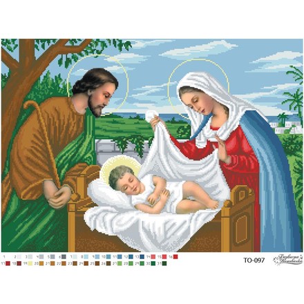 Схема картины Святое Семейство для вышивки бисером на ткани ТО097ан6043 - Вышивка крестиком и бисером - Овца Рукодельница