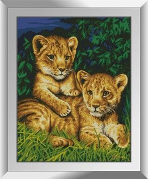 Набір для малювання каменями алмазний живопис Dream Art Тигренята (квадратні, повна) 31225D - Вишивка хрестиком і бісером - Овечка Рукодільниця