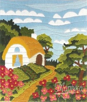 НКЛ-4002 Набори для вишивання нитками (лонгстич) Марічка Літній пейзаж - Вишивка хрестиком і бісером - Овечка Рукодільниця