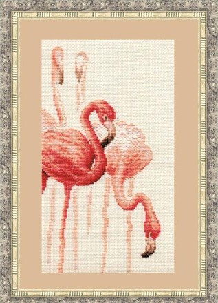 Фламинго (набор №1). Набор для вышивания. Золотое Руно (Ф-002) - Вышивка крестиком и бисером - Овца Рукодельница
