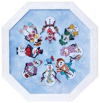 GP-197 Схема "Snowmen Ala Round" Glendon Place - Вишивка хрестиком і бісером - Овечка Рукодільниця