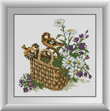 Набір для малювання каменями алмазний живопис Dream Art Горобці (квадратні, повна) 30772D - Вишивка хрестиком і бісером - Овечка Рукодільниця