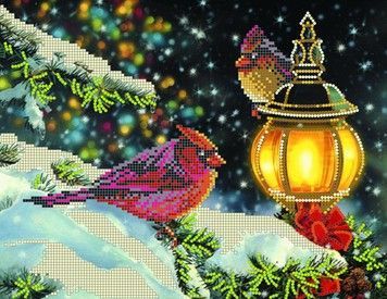 Рождественский вечер. Ткань для вышивки бисером. Картины бисером (S-004кб) - Вышивка крестиком и бисером - Овца Рукодельница