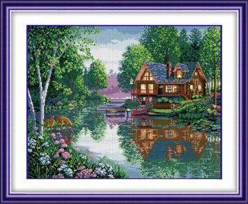 Набор для рисования камнями алмазная живопись Dream Art Уютный котедж (квадратные, полная) 30109D - Вышивка крестиком и бисером - Овца Рукодельница