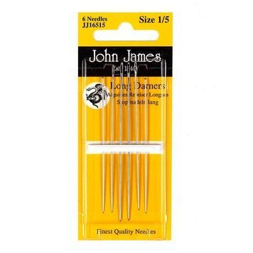 Набір довгих штопальних голок Long Darners №1/5 (6шт) John James JJ16515 - Вишивка хрестиком і бісером - Овечка Рукодільниця