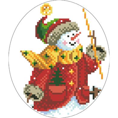 Набір для вишивки нитками Барвиста Вишиванка Пошита новорічна іграшка Диригент (серія: Сніговики-Колядники) 14х16 ТР222аБ1416i - Вишивка хрестиком і бісером - Овечка Рукодільниця