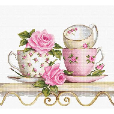 Чайные чашки с розами. Набор для вышивания. Luca-S (BA2327) - Вышивка крестиком и бисером - Овца Рукодельница