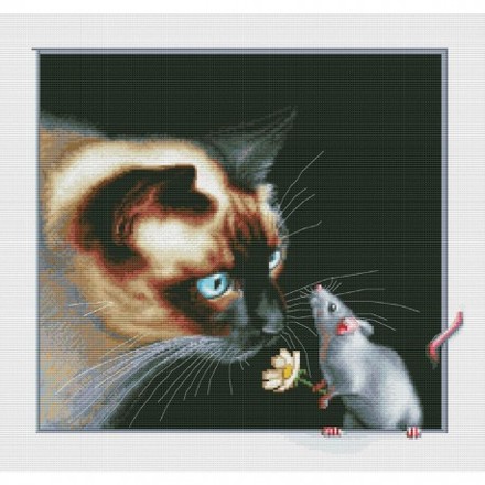 Кіт і миша Набір для вишивання хрестиком Світ можливостей 115 SM-NСМД - Вишивка хрестиком і бісером - Овечка Рукодільниця
