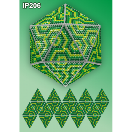 Мозаика Зеленая 3d Новогодний шар Набор для выкладки пластиковыми алмазиками Вдохновение IP206 - Вышивка крестиком и бисером - Овца Рукодельница