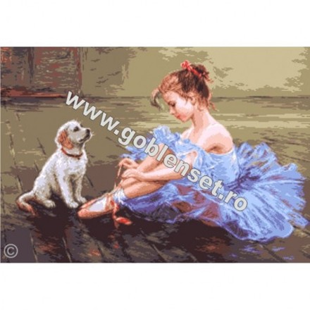 Набор для вышивания гобелен Goblenset G1055 Маленькая балерина - Вышивка крестиком и бисером - Овца Рукодельница