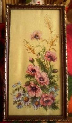 Картина "Полевые цветы" - Вышивка крестиком и бисером - Овца Рукодельница