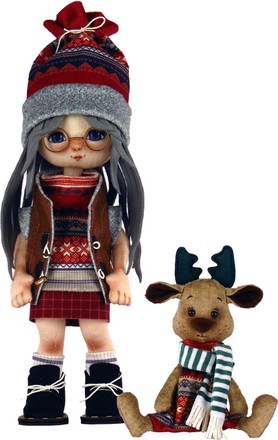 Дівчина з лосиком. Набір для шиття ляльки та м'які іграшки. Zoo Sapiens (К1074) - Вишивка хрестиком і бісером - Овечка Рукодільниця