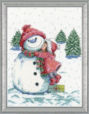 Снеговик с красной шляпой. Набор для вышивания. Design Works (dw5913) - Вышивка крестиком и бисером - Овца Рукодельница