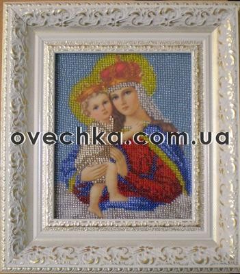 Мадонна з немовлям - Вишивка хрестиком і бісером - Овечка Рукодільниця