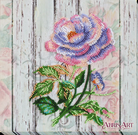 Чайная роза. Набор-миди для вышивки бисером на натуральном художественном холсте. Абрис Арт (AMB-063) - Вышивка крестиком и бисером - Овца Рукодельница