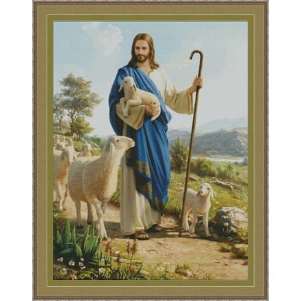 Пастух та його вівці Електронна схема для вишивання хрестиком Інна Холодна Р-0034ИХ