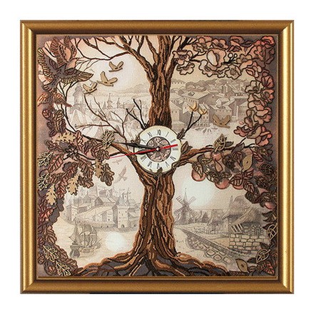 Набор для вышивания бисером и крестом Нова Слобода ЕМ-1001 Дерево-часы - Вышивка крестиком и бисером - Овца Рукодельница